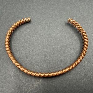 Copper Cuff Bracelet Twisted Braided Rope Braid Brutalist Modernist